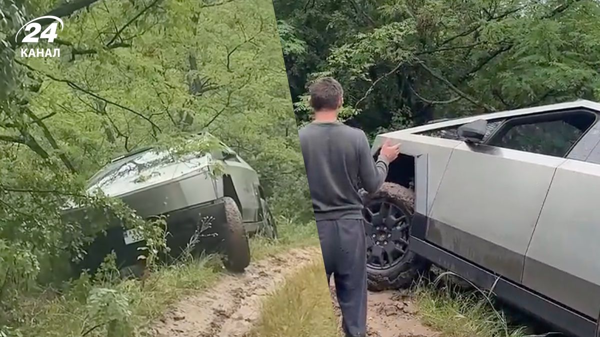 Tesla Cybertruck застряла в Карпатах Tesla Cybertruck застряла в Карпатах